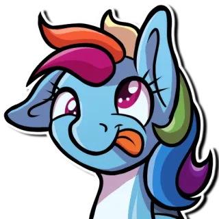 😋 32e49f3c pony, cartoon, rainbow, horse, sticker, animal telegram sticker
