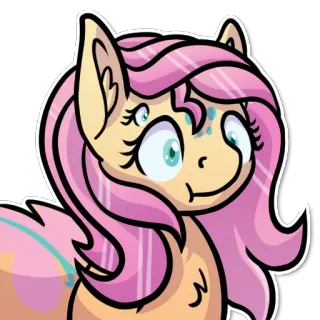 😐 3823dc49 Fluttershy My Little Pony cartoon, pony, friendship, cute, pink, animal, horse, anime telegram sticker