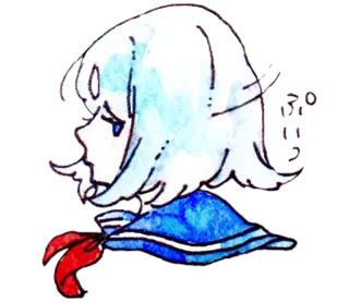 😤 66e1ef03 动漫女孩, 卡通, 水彩, 角色, 绘画 telegram sticker