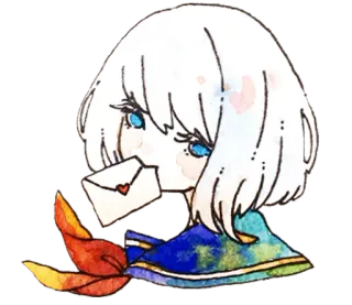 💌 a3b98d75 动漫, 卡哇伊, 卡通, 贴纸, 女孩, 字母, 爱 telegram sticker