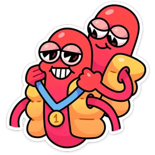 ☺️ 3091f8bb hotdog, phim hoạt hình, tình bạn, huy chương, đồ ăn, xúc xích telegram sticker