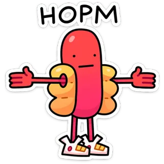 👌 aa6d4668 HOPM bánh mì kẹp xúc xích, hài hước, hoạt hình, dễ thương telegram sticker