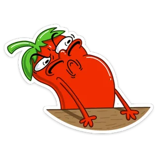 😳 8b0a314b перец, мультфильм, овощ, еда, наклейка, смешной, выражение telegram sticker