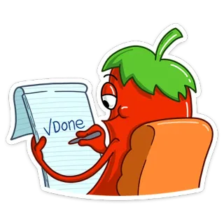 👌 f140073d Done перец, сделано, чек-лист, готово, задача, мультик, стикер telegram sticker