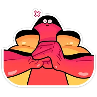 👊 5f277e5a złość, kreskówka, irytacja, zestresowany, marszczenie brwi, zdenerwowany telegram sticker