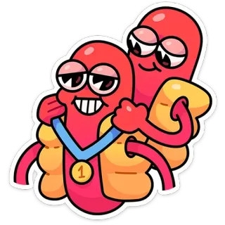 🥇 8446bb60 Hot dog, Kreskówka, Słodki, Przyjazny, Medal, Osiągnięcie, Święto telegram sticker