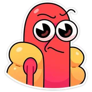 🤨 9fa666a1 Kreskówka, Hot dog, Zły, Jedzenie, Naklejka, Postać, Ilustracja telegram sticker