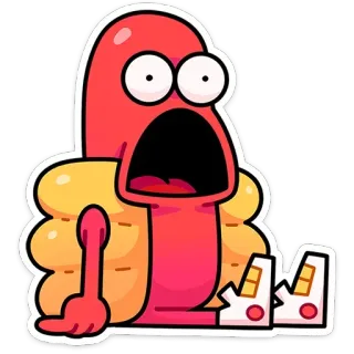 😱 de67fc33 Kreskówka, Zszokowany, Otwarte usta, Animowany, Niespodzianka, Postać telegram sticker