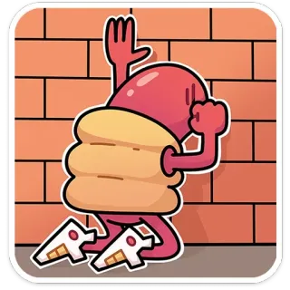 🧱 f9798154 kreskówka, ściana z cegieł, postać, naklejka telegram sticker