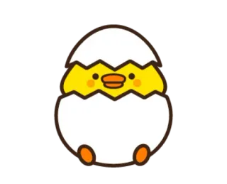 🐣 3638f7b7 anak ayam, menetas, telur, hewan, kawaii, imut, bayi burung whatsapp sticker