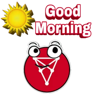 🌞 09cb47dd Good Morning goedemorgen, zon, rode cirkel, personage telegram sticker