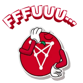 🤬 20c0d5ce FFFUUU... boos, gefrustreerd, woede, facepalm, cartoon, rood, pentagram, aanstootgevend telegram sticker