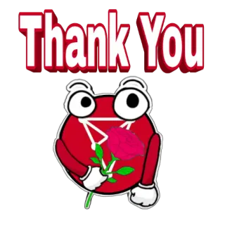 🌹 caf8ce78 Thank You bedankt, kikker, roos, groet, waardering telegram sticker
