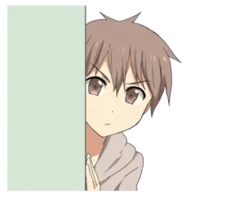 😶 82295362 动漫, 男孩, 偷看, 可爱, 卡通 telegram sticker