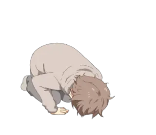 😞 e451b321 道歉, 动漫, 悲伤, 鞠躬, 后悔 telegram sticker