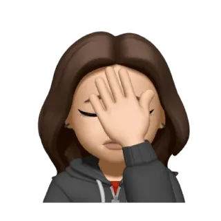 🤦‍♀️ 69d0621b Frau, Facepalm, peinlich berührt, enttäuscht, Cartoon, Avatar whatsapp sticker