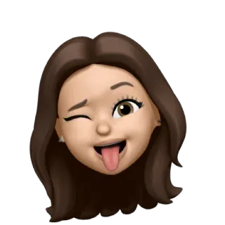 😜 f3d3dc2f emoji, gesicht, zwinkern, zunge, brünett, avatar whatsapp sticker