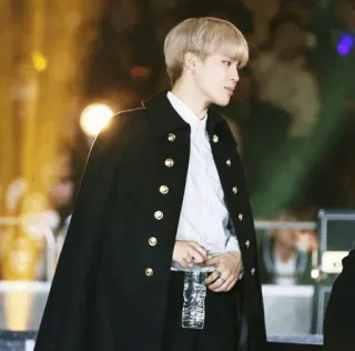 🍃 45c3a81b người, tóc vàng, thời trang, áo choàng, K-pop telegram sticker