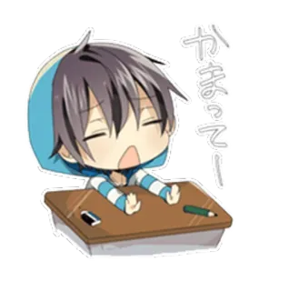 😒 76e3b45c かまって！ アニメ, マンガ, ちび, かわいい, 可愛い, キャラクター, 机, 日本 telegram sticker