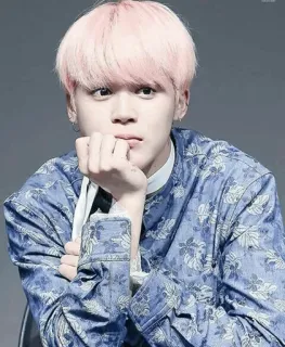 💿 39fdec0e Jimin Jimin, BTS, K-pop, idol, singer, Korean, pink hair telegram sticker