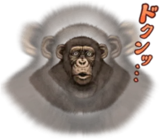 🐵 116135b7 ドクンッ… monyet, binatang, kera, simpanse, jepang whatsapp sticker