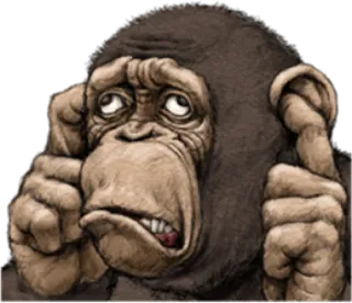 🙉 c0025369 monyet, kera, hewan, lucu, meme, kartun whatsapp sticker