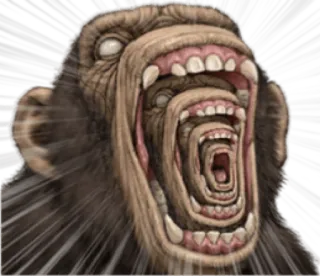 🐵 c2f6b80a monyet, kera, mulut, gigi, menakutkan, terowongan, rekursi whatsapp sticker