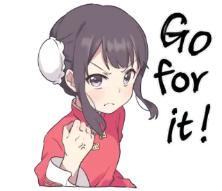 😠 8b3e7c67 Go for it! Anime, Kartun, Gadis, Motivasi, Semangat, Dukungan telegram sticker