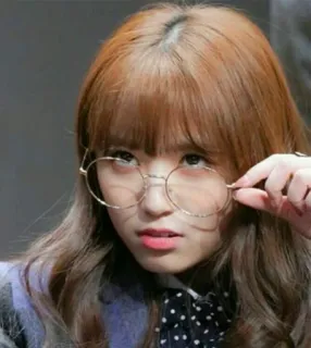 ⁉️ c9ada136 女性, 眼鏡, ポートレート, 女の子, 人, 女性, 韓国, アジア telegram sticker