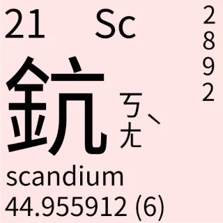 🇹🇼 085dbb9a scandium química, tabla periódica, ciencia, escandio, elemento telegram sticker