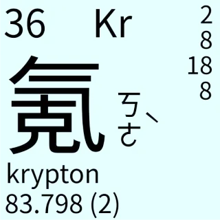 🇹🇼 771b0c61 krypton Kriptón, Elemento, Tabla periódica, Ciencia, Química telegram sticker