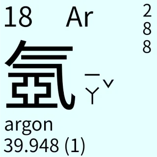 🇹🇼 984e1ea2 argon ciencia, elemento, tabla periódica, química, argón telegram sticker
