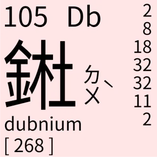 🇹🇼 cc5eaf7d 105 Db dubnium [268] ciencia, tabla periódica, dubnio, elemento, química telegram sticker