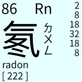 🇹🇼 d5fd3639 radon ciencia, elemento, radón, elemento químico, tabla periódica telegram sticker
