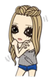 😰 4a7306d1 애니메이션, 소녀, 만화, 금발, 캐릭터, 귀여운, 여성 telegram sticker