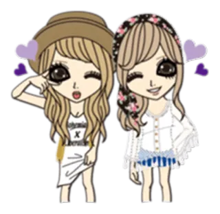 💙 dcb30e86 애니메이션 스타일, 만화, 카와이, 금발, 귀여운 telegram sticker