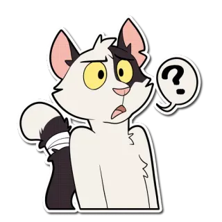 ❓ 7b232819 ? แมว, เครื่องหมายคำถาม, สับสน, แมวการ์ตูน, การแสดงออก, คำถาม telegram sticker