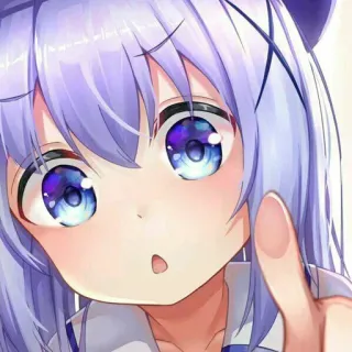 ☘ 20373a21 Anime, Fille, Montrer du doigt, Dessin animé, Mignon, Manga telegram sticker