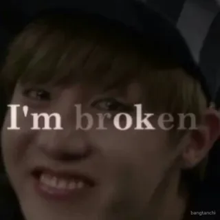 😐 8091ba40 I'm broken 悲伤, 破碎, 情绪, 感觉, 脸 telegram sticker