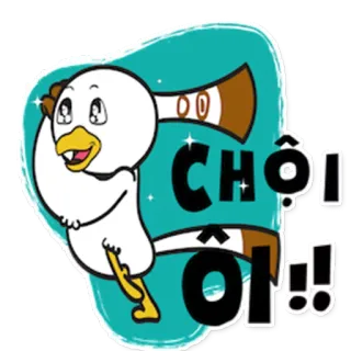 😳 6383a854 CHÔI ƠI!! cartone animato, anatra, saluto, carino, adesivo telegram sticker