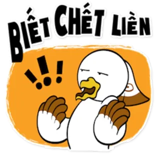 😒 b0610118 BIẾT CHẾT LIỀN anatra, arrabbiato, avviso, vietnamita, cartone animato telegram sticker