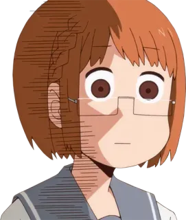 😐 6e8d1b64 อนิเมะ, ผู้หญิง, ตกใจ, ประหลาดใจ, การ์ตูน telegram sticker