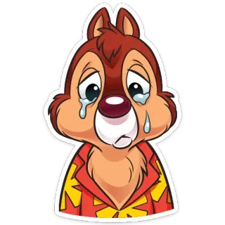 😢 c6815305 Chip ดิสนีย์, การ์ตูน, ร้องไห้, กระรอก, เศร้า telegram sticker
