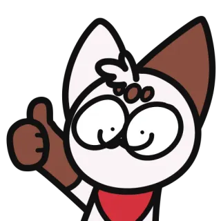 👍 16c13472 Cartoon, Tier, Katze, Daumen hoch, Positiv, Ok telegram sticker