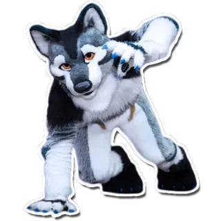 🐺 52ad1580 furry, fursuit, wolf, costume, anthropomorphic telegram sticker