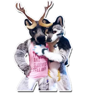 👨 6014623f IF AND THE SLEEVES FELL OFF furry, fursuit, costume, anthro, animal, friends, cartoon telegram sticker