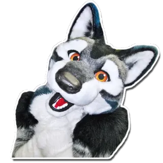 😁 96be3c4b wolf, mascot, furry, animal, costume, character telegram sticker