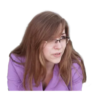 😠 9022e689 woman, person, portrait, glasses, hair, blouse, female telegram sticker