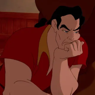🥀 401124f6 Gaston Beauty and the Beast Disney, kartun, penjahat, Gaston, Beauty and the Beast, animasi telegram sticker