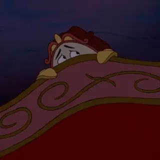 🥀 7179463c Cogsworth Beauty and the Beast Cogsworth, jam, Beauty and the Beast, Disney, kartun, karakter telegram sticker